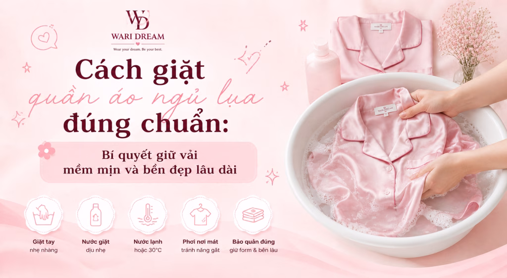Cách giặt quần áo ngủ lụa đúng chuẩn: Bí quyết giữ vải mềm mịn và bền đẹp lâu dài